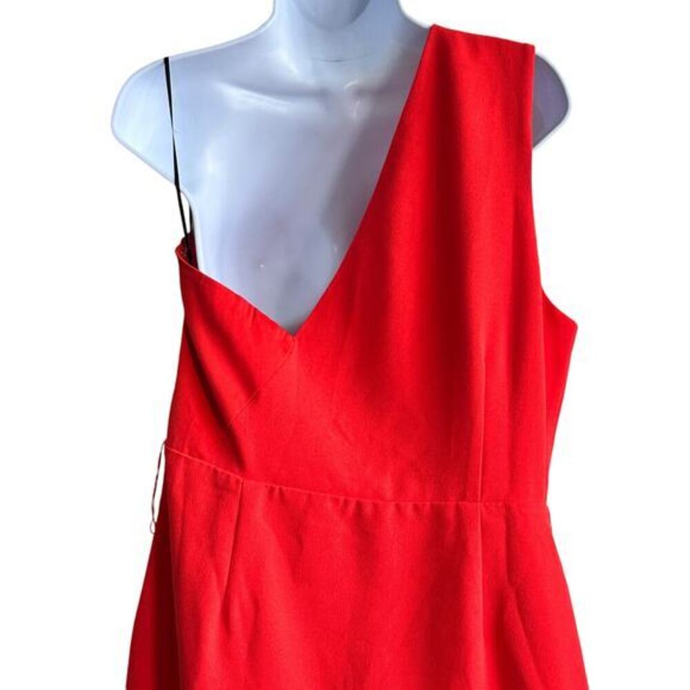 NBD Jasper Dress XL one shoulder Mini Dress- Red Orange - Picture 7 of 12